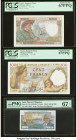 France Banque de France 50; 100 Francs 8.1.1942; 13.3.1941 Pick 93; 94 Two Examples PCGS Superb Gem New 67PPQ (2); Saint Pierre and Miquelon Caisse Ce...