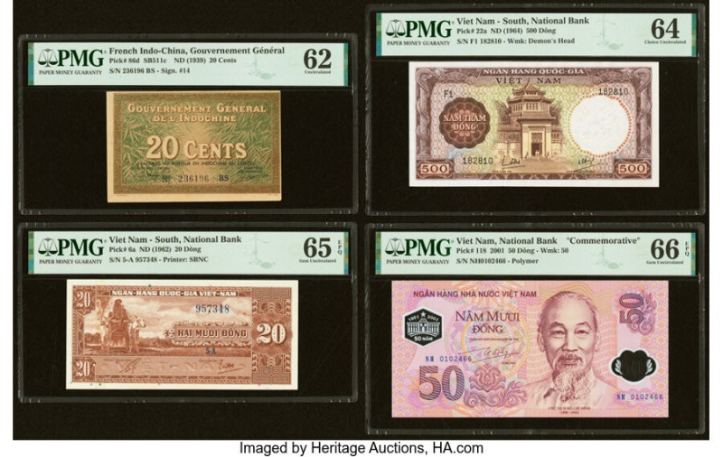 French Indochina, South Vietnam & Vietnam Group Lot of 4 Examples. French Indoch...