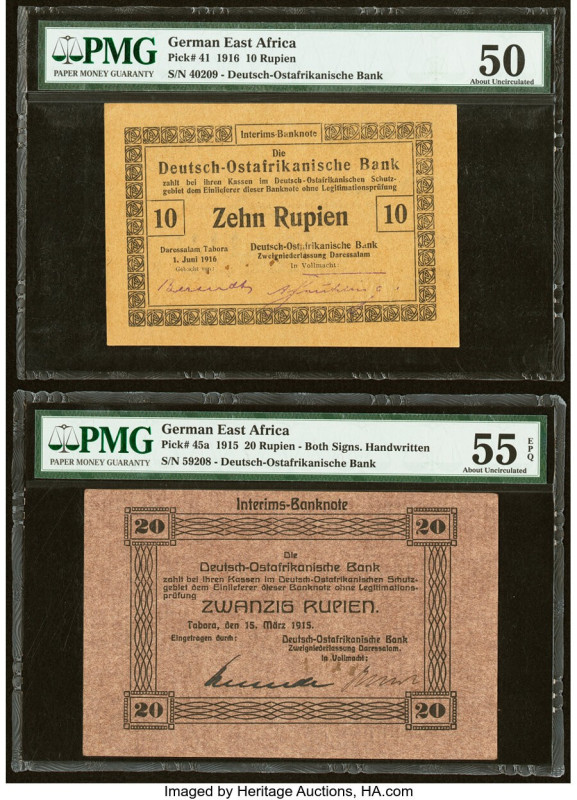German East Africa Deutsch-Ostafrikanische Bank 10; 20 Rupien 1.6.1916; 15.3.191...