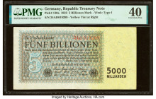 Germany Imperial Bank Note 5 Billionen Mark 1.11.1923 Pick 130a PMG Extremely Fine 40. 

HID09801242017

© 2022 Heritage Auctions | All Rights Reserve...