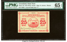 Greenland State Note 25 Ore ND (1913) Pick 11b PMG Gem Uncirculated 65 EPQ. 

HID09801242017

© 2022 Heritage Auctions | All Rights Reserved