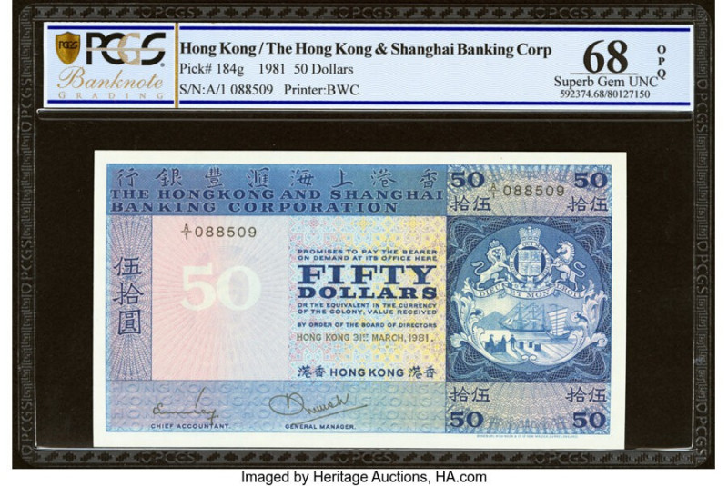 Hong Kong Hongkong & Shanghai Banking Corp. 50 Dollars 31.3.1981 Pick 184g KNB72...
