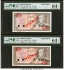 Iran Bank Markazi 20 Rials ND (1974-79) Pick 100s Two Specimen PMG Choice Uncirculated 64 Net (2). Two POCs and previous mounting are noted on both ex...