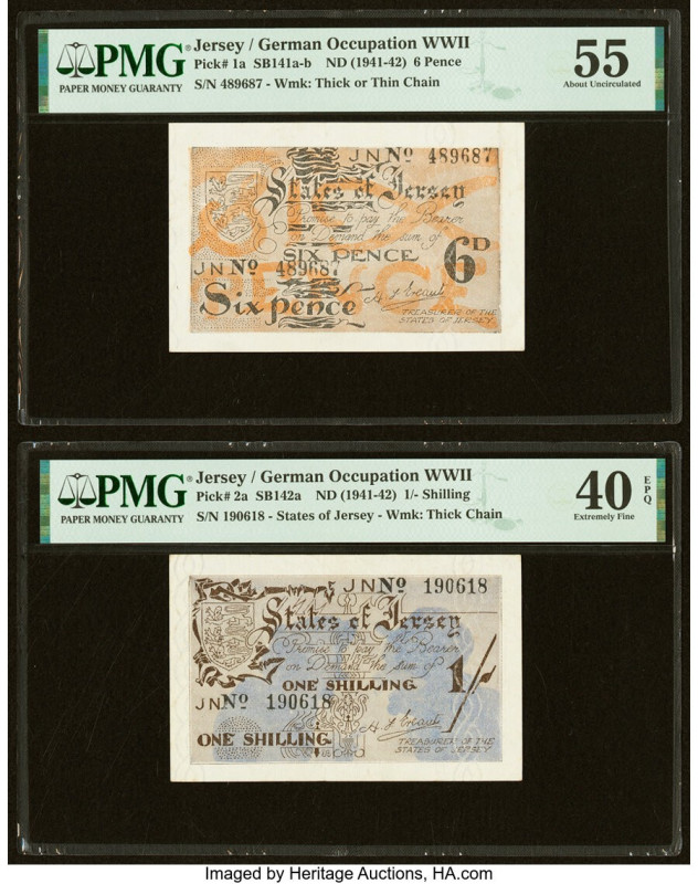 Jersey States of Jersey (German Occupation) 6 Pence; 1 Shilling ND (1941-42) Pic...