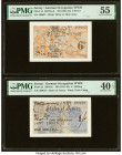 Jersey States of Jersey (German Occupation) 6 Pence; 1 Shilling ND (1941-42) Pick 1a; 2a Two Examples PMG About Uncirculated 55; Extremely Fine 40 EPQ...