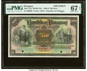 Paraguay Republica del Paraguay 500 Pesos 25.10.1923 Pick 154s Specimen PMG Superb Gem Unc 67 EPQ. Two POCs are present on this example. 

HID09801242...
