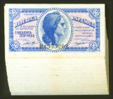 Conjunto de 100 billetes correlativos de 50 Centimos emitidos el 1937 con la serie B, (Edifil 2021: 391), conservando todo su apresto original, se con...