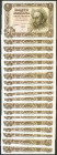 Conjunto de 19 billetes correlativos de 1 Peseta emitidos el 19 de Noviembre de 1951, todos con la serie A, (Edifil 2021: 461a), conservando su aprest...