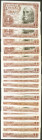 Conjunto de 20 billetes, alguno de ellos correlativos, de 1 Peseta emitidos el 22 de Julio de 1953 con la serie A, C y X (Edifil 2021: 465a), conserva...