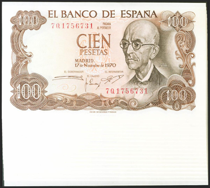 Conjunto de 18 billetes correlativos de 100 Pesetas, emitido el 17 de Noviembre ...