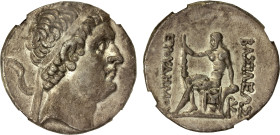 BACTRIA: Euthydemos I Theos Megas, ca. 230-195 BC, AR tetradrachm (15.95g), Mint B (Baktra), Bop-10A, HGC-12/42, diademed head right // Herakles seate...
