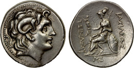THRACIAN KINGDOM: Lysimachos, 305-281 BC, AR tetradrachm (16.87g), Uncertain mint, Müller-434, diademed head of deified Alexander right, with horn of ...