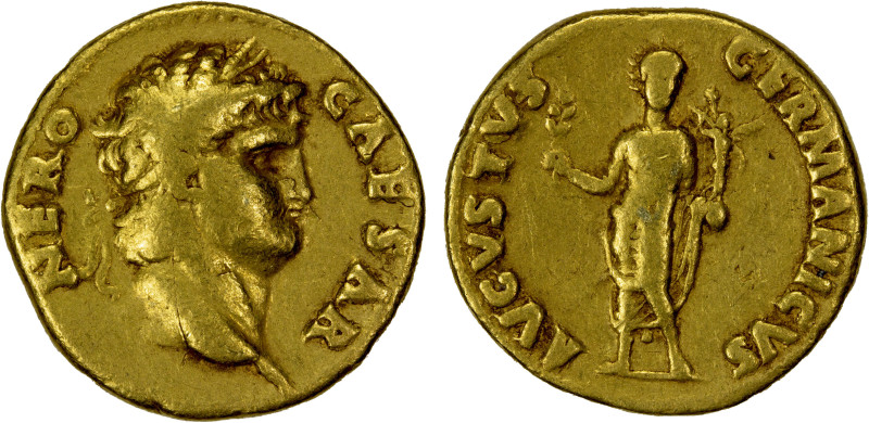 ROMAN EMPIRE: Nero, 54-68 AD, AV aureus (7.07g), Rome, struck 64-65, RIC-46, lau...