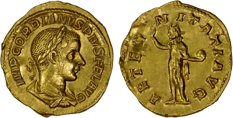 ROMAN EMPIRE: Gordian III, 238-244 AD, AV aureus (4.44g), Rome, 241-243 AD, S-85...