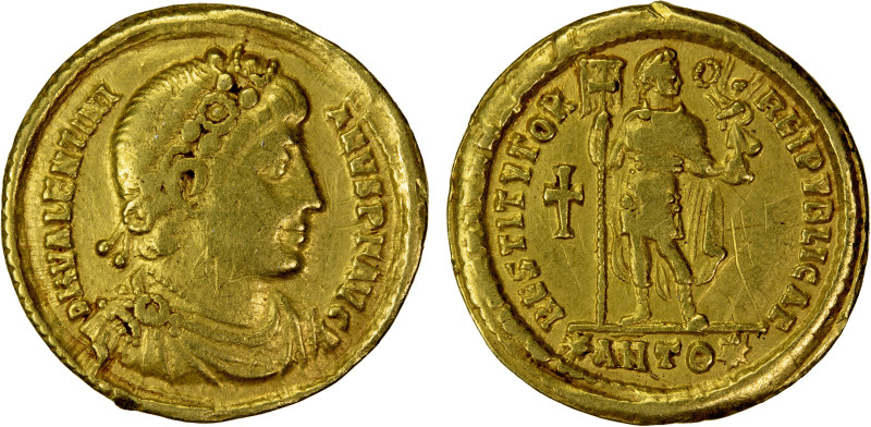 ROMAN EMPIRE: Valentinian I, 364-375 AD, AV solidus (4.30g), Antioch, S-19624, b...