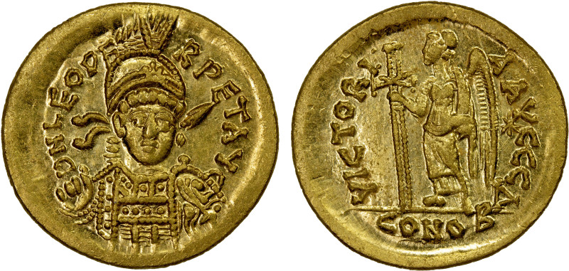 ROMAN EMPIRE: Leo I, 457-474 AD, AV solidus (4.41g), Constantinople, S-21404, D ...