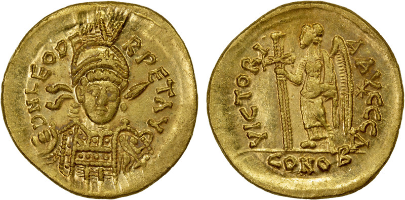 ROMAN EMPIRE: Leo I, 457-474 AD, AV solidus (4.44g), Constantinople, S-21404, D ...