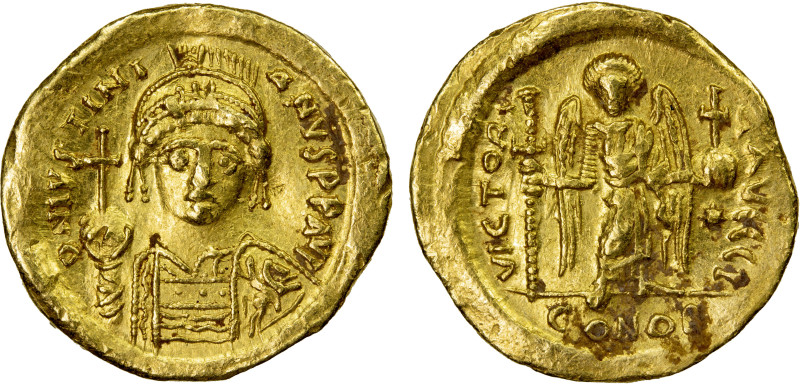 BYZANTINE EMPIRE: Justinian I, 527-565, AV solidus (4.46g), Constantinople, S-13...