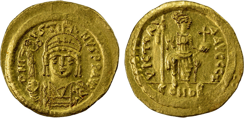 BYZANTINE EMPIRE: Justin II, 565-578, AV solidus (4.47g), Constantinople, S-345,...