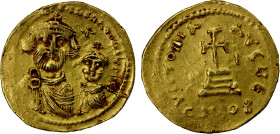 BYZANTINE EMPIRE: Heraclius, 610-641, AV solidus (4.38g), Constantinople, S-739, busts of Heraclius left and his son Heraclius Constantine right, both...
