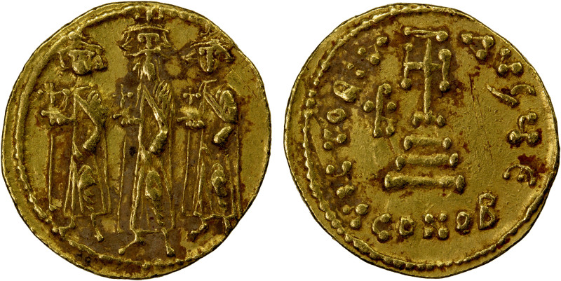 BYZANTINE EMPIRE: Heraclius, 610-641, AV solidus (4.45g), Constantinople, S-763,...