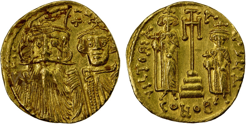 BYZANTINE EMPIRE: Constans II, 641-668, AV solidus (4.44g), Constantinople, S-96...