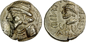 ELYMAIS: Kamnaskires V, ca. 54/3-33/2 BC, AR drachm (4.01g), Seleukia on the Hedyphon, SE 281 (32 BC), van't Haaff-9.1.2 (date unlisted), Alram-464 (f...