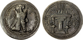 SASANIAN KINGDOM: Ardashir I, 224-241, AR drachm (4.20g), G-14 (type IV/2), Alram-721, bust left, with long braided hair & long beard, wearing the inv...