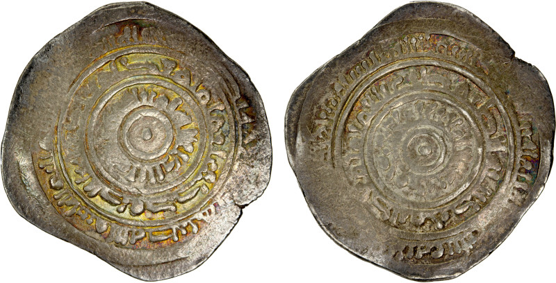 FATIMID: al-Mu'izz, 953-975, AR broad dirham (4.06g), Tabariya, AH3(5)9, A-W699,...