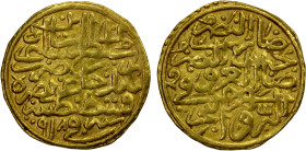 OTTOMAN EMPIRE: Selim I, 1512-1520, AV sultani (3.50g), Kostantiniye, AH918, A-1314, lovely well-centered strike, VF, ex Ahmed Sultan Collection.
Est...