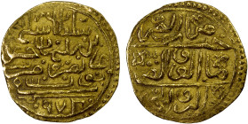 OTTOMAN EMPIRE: Selim II, 1566-1574, AV sultani (3.41g), Tunis, AH974, A-1324, Damali-Tu-A1a, excellent strike, VF, RR, ex Ahmed Sultan Collection.
E...