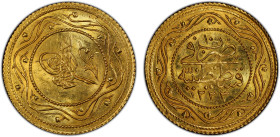 TURKEY: Mahmud II, 1808-1839, AV 2 rumi altin, Kostantiniye, AH1223 year 10, KM-614, a lovely mint state example! PCGS graded MS63.
Estimate: USD 300...