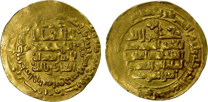 GHAZNAVID: Mahmud, 999-1030, AV dinar (4.07g), Nishapur, AH389, A-1606, first ye...