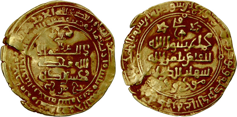 GHAZNAVID: Mawdud, 1041-1048, AV dinar (3.57g), Ghazna, AH434, A-1625, "S" betwe...