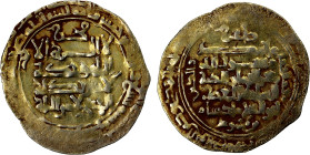SELJUQ OF WESTERN IRAN: Muhammad III b. Mahmud, 1152-1153, AV dinar (2.56g) (al-'Askar) Mukram, AH549, A-1691M, also citing the Great Seljuq Mu'izz al...