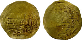 ATABEG OF FARS: Qaraja Saghi, fl. 1126, AV dinar (5.61g), MM, AH52x, A-1922Q, citing the Seljuq overlords Mughith al-Din Mahmud and Mu'izz al-Din Sanj...