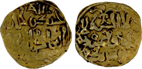 GREAT MONGOLS: Chingiz Khan, 1206-1227, AV dinar (2.56g), NM, ND, A-1964, legends Allah / chingiz khan / al-'adil [a]l-a- / -'zam, with the name ching...