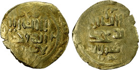 GREAT MONGOLS: Anonymous, ca. 1225-1250, AV dinar (5.09g), Bukhara, ND, A-B1967, totally anonymous, without even the caliph al-Nasir, mint name below ...