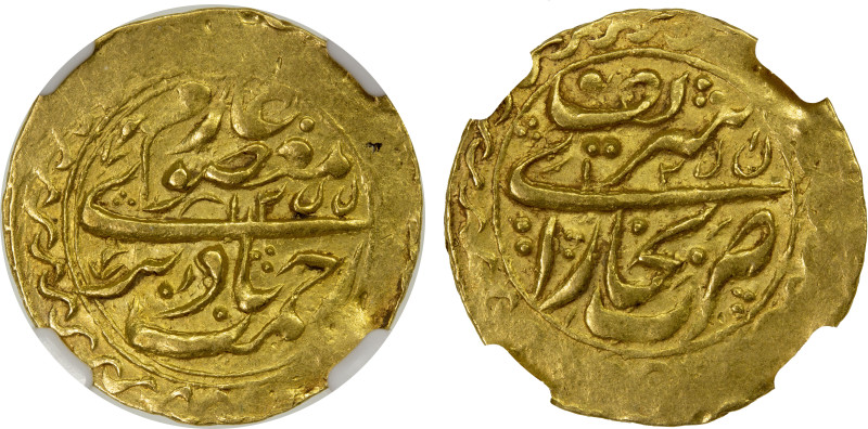 MANGHIT OF BUKHARA: Nasrullah, 1827-1860, AV tilla, Bukhara, AH1255//1255, A-303...