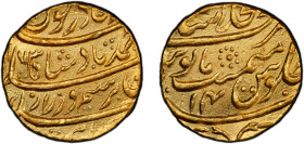 DURRANI: Ahmad Shah, 1747-1772, AV mohur (10.82g), Shahjahanabad, AH1173 year 14, A-3090, an attractive nearly mint state example, PCGS graded AU58. I...