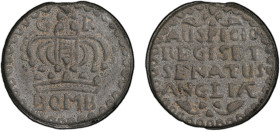 BOMBAY PRESIDENCY: tutenag pice (13.56g), ND, KM-156.2, East India Company issue, believed to be issued 1754-57, 'GR' divided by orb and cross of crow...