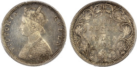 BRITISH INDIA: Victoria, Queen, 1837-1876, AR ½ rupee, 1874(b), KM-472, S&W 5.22, Prid-284, an attractive nearly mint state example, PCGS graded AU58....