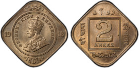 BRITISH INDIA: George V, 1910-1936, 2 annas, 1918(c), KM-516, S&W-8.220, a superb lustrous example! PCGS graded MS65.
Estimate: USD 200 - 300