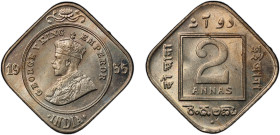 BRITISH INDIA: George V, 1910-1936, 2 annas, 1935(b), KM-516, S&W-8.267, a wonderful lustrous example! PCGS graded MS64.
Estimate: USD 250 - 350