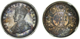 BRITISH INDIA: George V, 1910-1936, AR ½ rupee, 1911(c), KM-518, S&W-8.62, proof restrike issue, with the so-called "pig"-style elephant, NGC graded P...