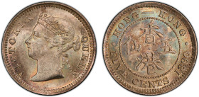 HONG KONG: Victoria, 1841-1901, AR 5 cents, 1890, KM-5, a superb lustrous mint state example! PCGS graded MS65.
Estimate: USD 150 - 250