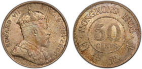 HONG KONG: Edward VII, 1901-1910, AR 50 cents, 1905, KM-15, an attractive mint state example! PCGS graded MS62.
Estimate: USD 200 - 300