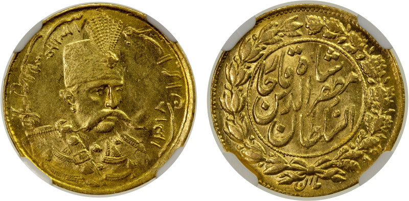 IRAN: Muzaffar al-Din Shah, 1896-1907, AV toman, Tehran, AH1318, KM-995, lots of...