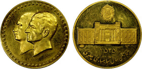 IRAN: Muhammad Reza Shah, 1941-1979, AV medal (10.00g), MS2535 (1976), 27mm gold .900 fine medal for the Golden Jubilee of the National Bank of Iran; ...