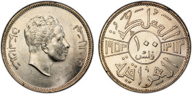 IRAQ: Faisal II, 1939-1958, AR 100 fils, 1953/AH1372, KM-115, a lovely mint state example! PCGS graded MS63.
Estimate: USD 150 - 250